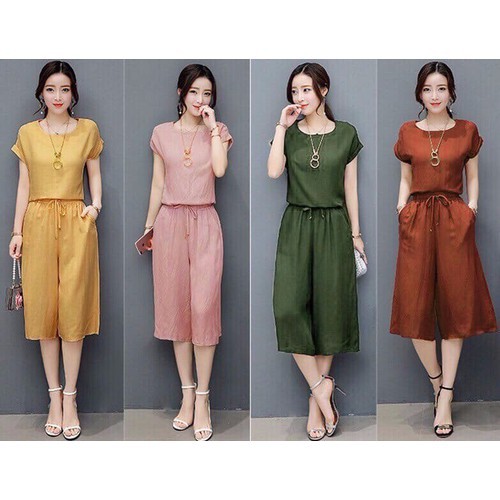 Set Bộ Lửng Ống Rộng Đơn Giản Nhẹ Nhàng Lịch Sự