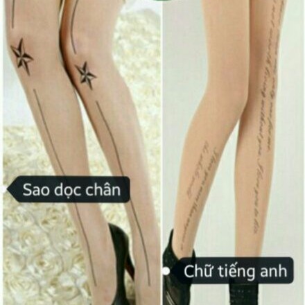 Combo 3 đôi vớ quần hình xăm ĐEN