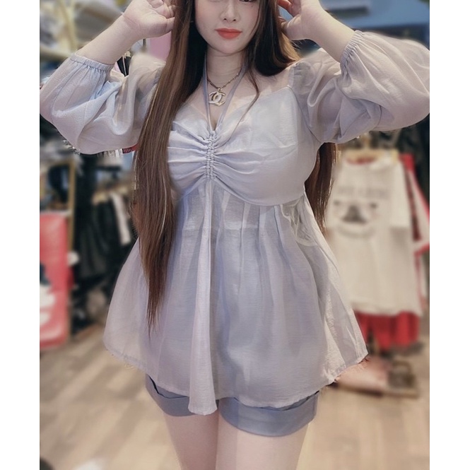 Bigsize sét bộ áo dây rút mặc 2 kiểu bigsize 55kg-90kg😘😘
