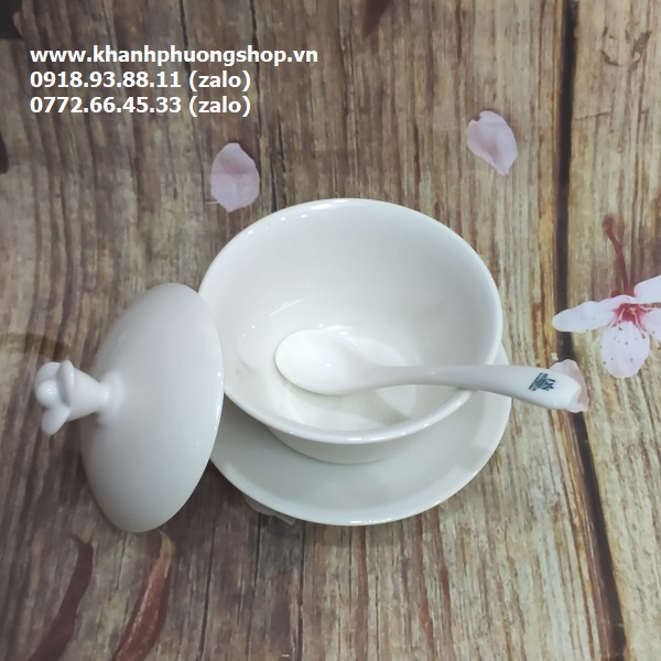 Bộ chén trà có nắp Tulip sứ Minh Long - bộ chén trà có nắp sứ minh long