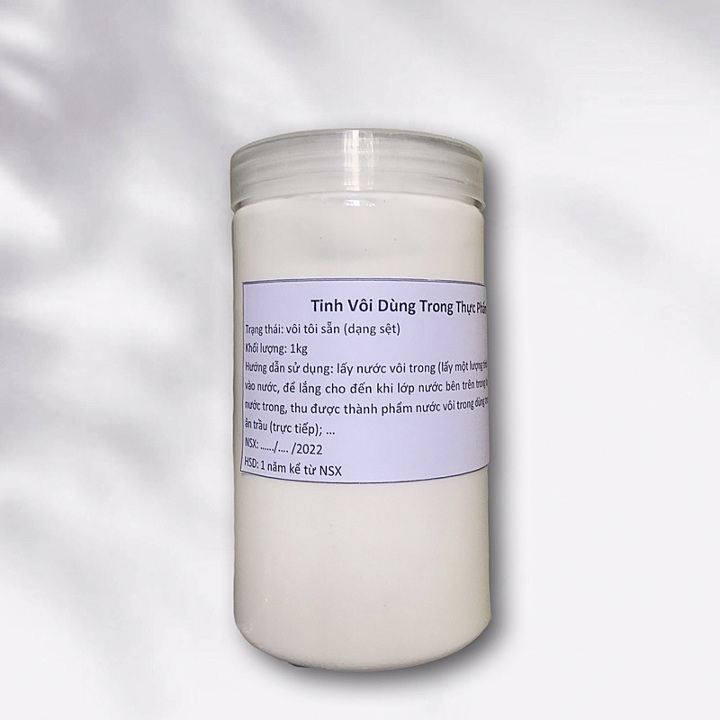 Tinh Vôi dùng trong thực phẩm- Vôi tôi sẵn (1kg)