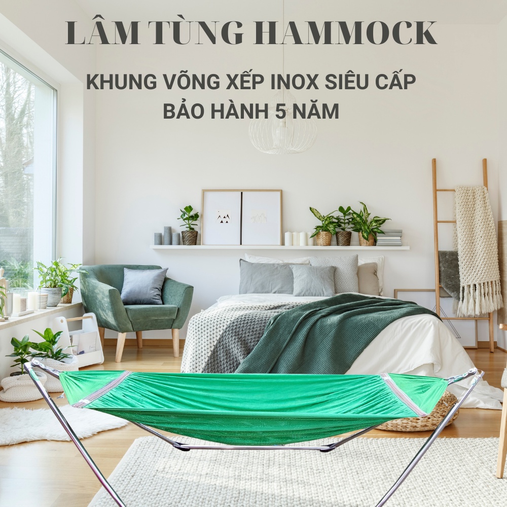 [SIÊU CẤP]:KHUNG VÕNG XẾP INOX CAO CẤP THẾ HỆ MỚI ✅Bảo hành 05 năm✅ỐNG 32 DÀY 1,4 LY HIỆU LÂM TÙNG