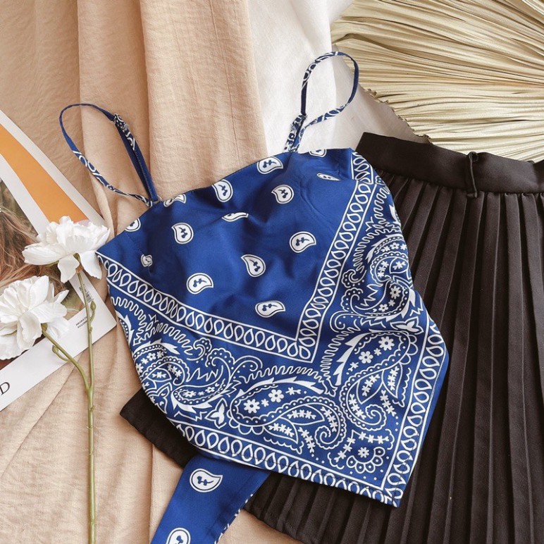 Áo Yếm Nữ Thổ Cẩm Vải Lụa Cột Nơ Hai Màu So Hot | BigBuy360 - bigbuy360.vn