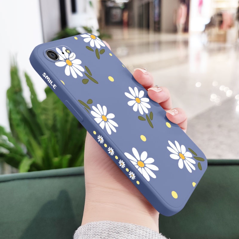 Ốp Điện Thoại Silicone Dẻo In Hình Hoa Cúc Cho IPhone 8 7 Plus SE 2020 6 6S Plus