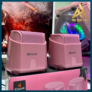 Loa Máy Tính Để Bàn Mini Có Dây 2.0 Kisonli K500 Màu Hồng - Loa Vi Tính Laptop Bass Cực Căng Âm Thanh Cực Hay