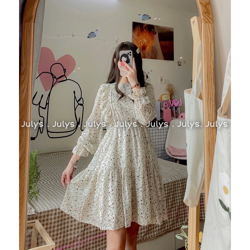 Váy bèo vai hoa nhí 2 màu (ảnh thật shop chụp kèm video cận) | BigBuy360 - bigbuy360.vn