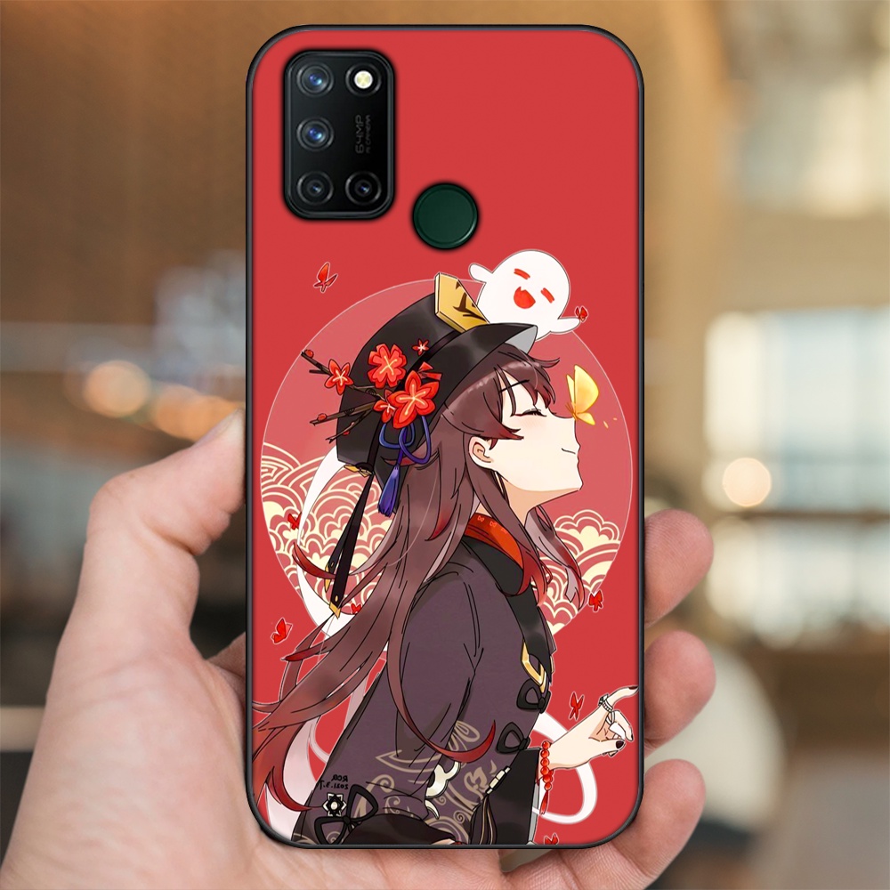 Ốp lưng Realme C17, 7i viền đen in hình Hutao Genshin Impact