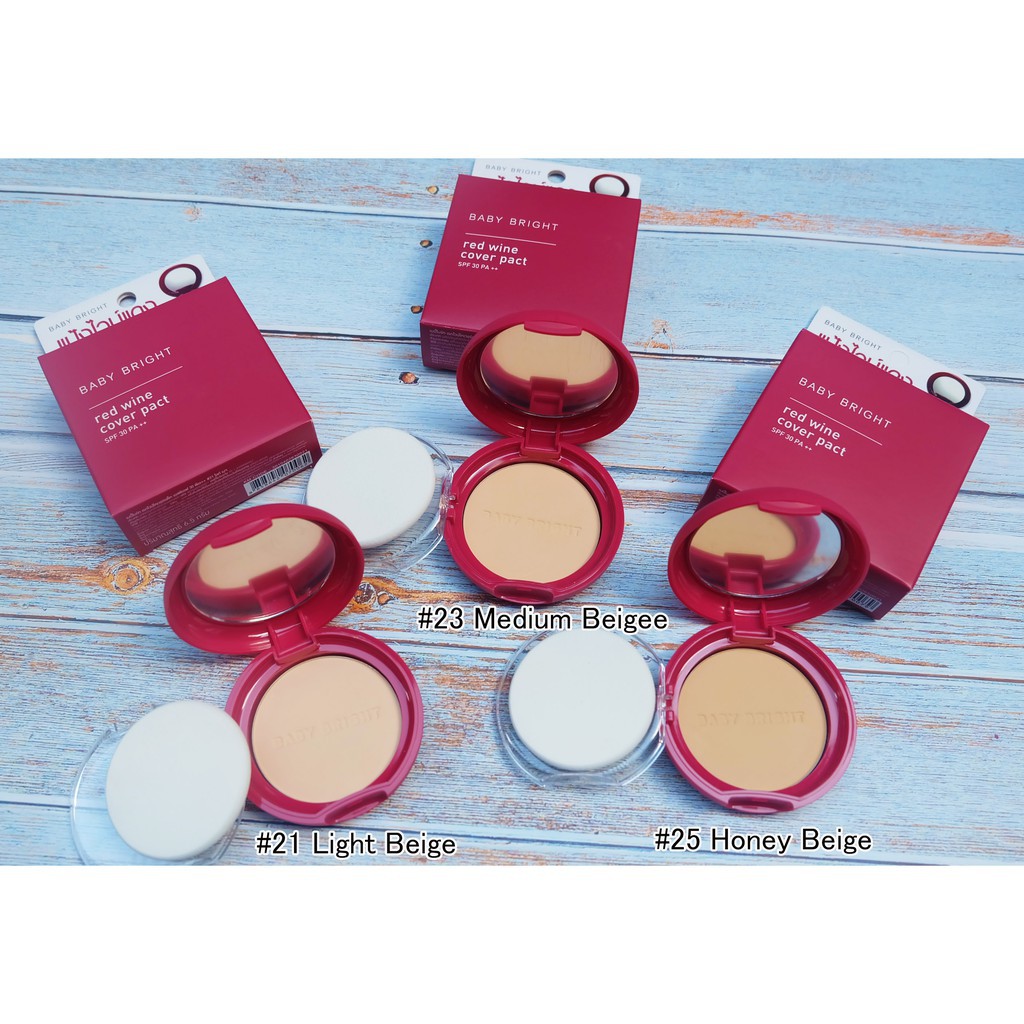 [NEW] Phấn Phủ Baby Bright Red Wine Cover Pact Cho Da Trắng Sáng SPF 30 PA++