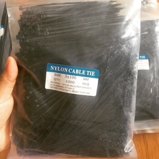 Túi 1000 sợi dây rút nhựa, dây thít màu đen 10cm hàng chuẩn