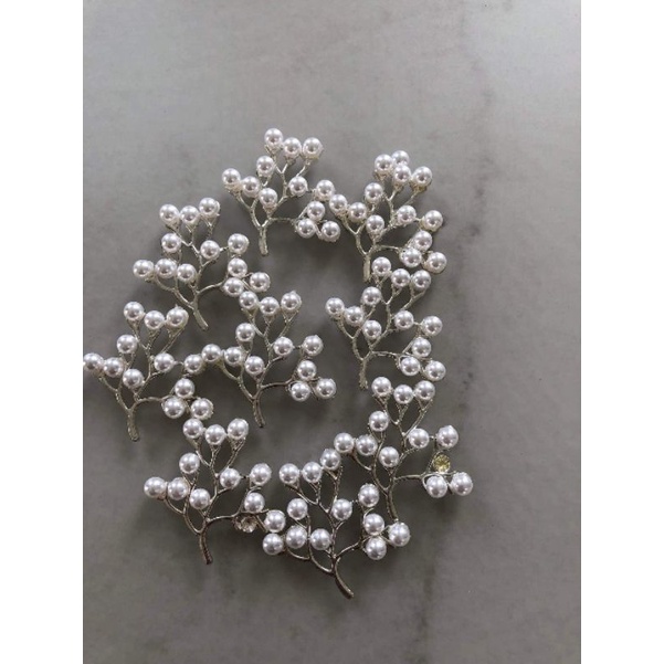 1 phiến cành phối ngọctrai 46*47mm, nguyên liệu làm trâm cài tóc cổ trang, nguyên liệu diu, Sỉ phụ kiện Khánh Huyền