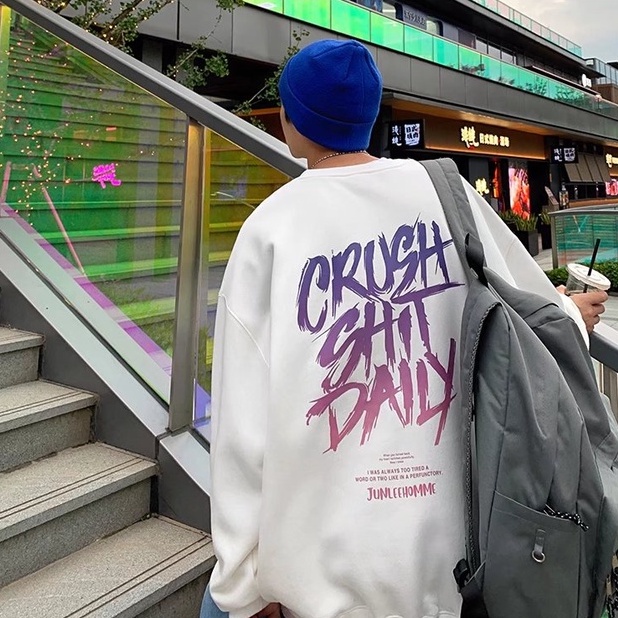 Áo sweater cổ lọ không tay in chữ phong cách Hàn Quốc plus size cho cặp đôi