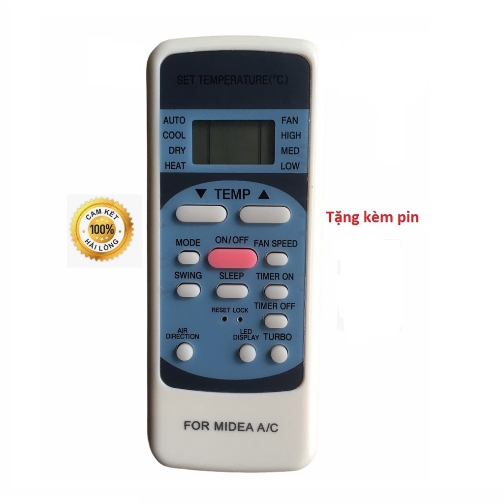 REMOTE MÁY LẠNH MIDEA HAI CHIỀU - CÓ CHẾ ĐỘ TURBO, TẶNG PIN MIỄN PHÍ, BẢO HÀNH ĐỔI MỚI