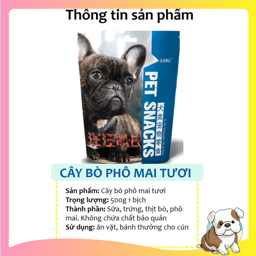 Bánh thưởng cho chó Captain 🧀Bò nhân phô mai🧀 (túi 500g) phù hợp cho các bé từ 2 tháng