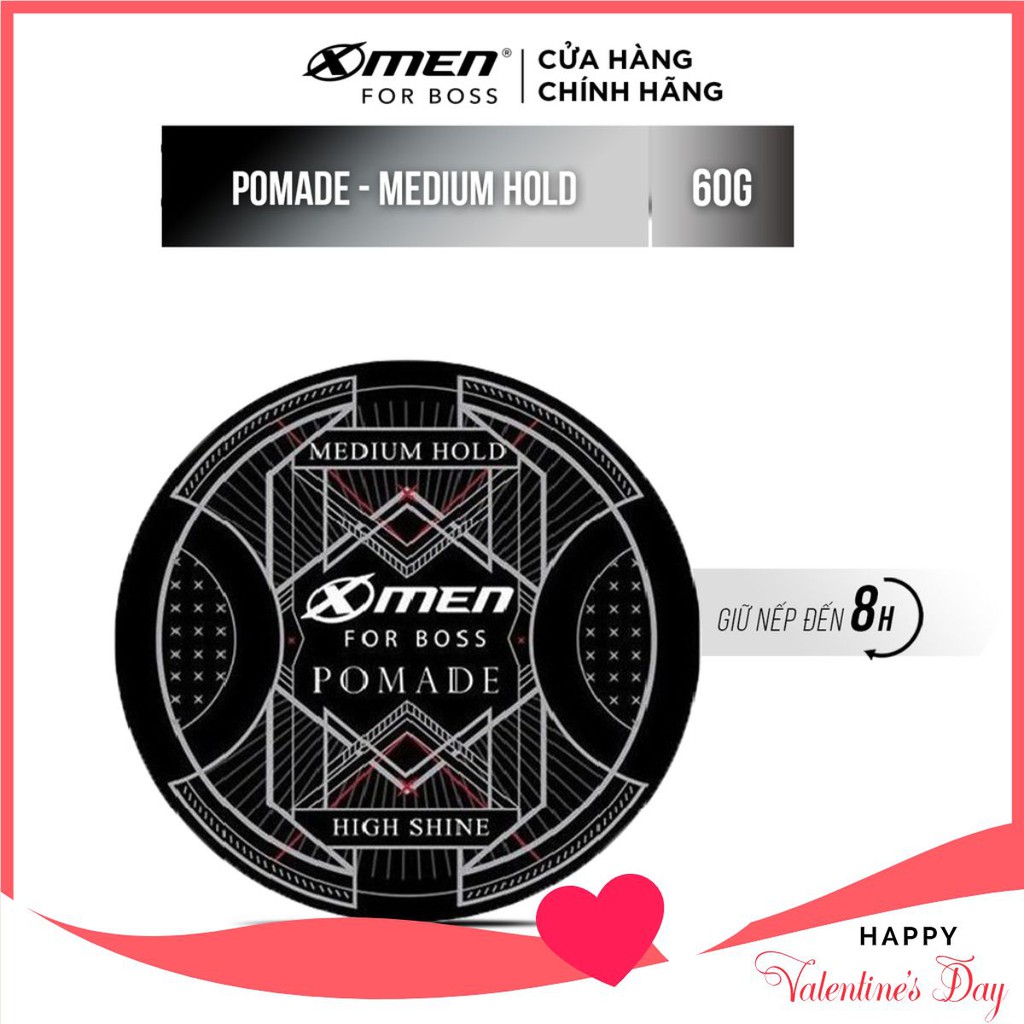 Pomade tạo kiểu tóc X-Men For Boss Medium Hold - Vuốt ngược sành điệu 60g - Hàng Chính Hãng