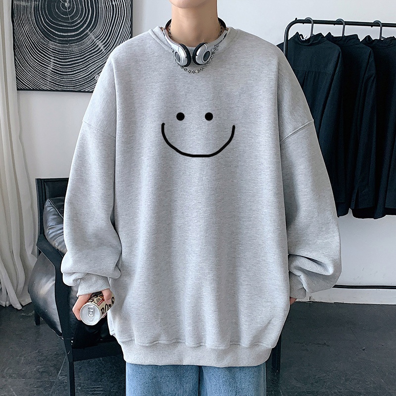 Áo Sweater Mặt Cười oversize LOHA Basic, áo nỉ Nhật cao cấp dài tay Unisex LOHA | BigBuy360 - bigbuy360.vn