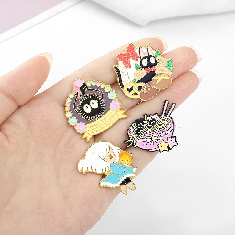 Ghim cài áo QIHE JEWELRY kiểu hoạt hình anime dễ thương 4 hình dạng tùy chọn