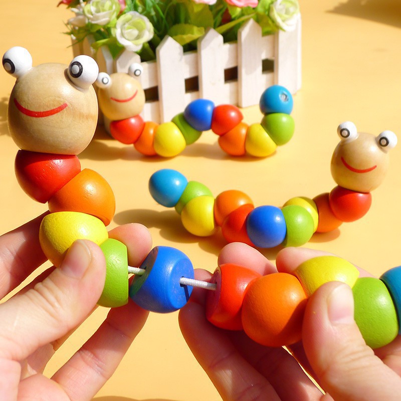 Con sâu gỗ nhiều màu đồ chơi thú vị cho bé học đếm học màu sắc
