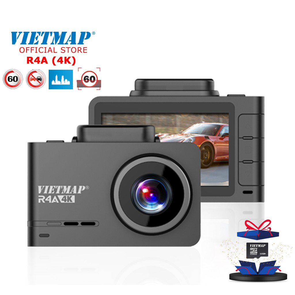 [Mã BMBAU300 giảm 7% đơn 499K] VIETMAP R4A - Camera Hành Trình Nhận Diện Biển Báo Giao Thông - Cảnh Báo Bằng Giọng Nói