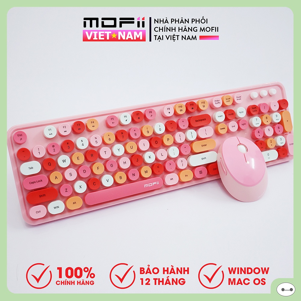 COMBO BÀN PHÍM CHUỘT KHÔNG DÂY MOFII CANDY SWEET CHÍNH HÃNG TƯƠNG THÍCH CẢ HỆ ĐIỀU HÀNH WINDOWS VÀ MACOS