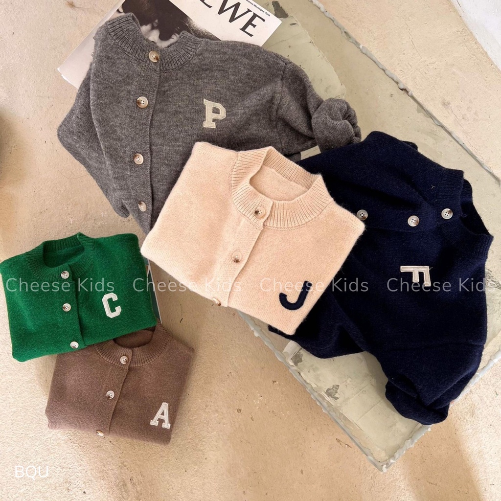 Áo khoác cho bé trai bé gái EMBES KIDS, áo khoác len trẻ em từ 11kg đến 31kg