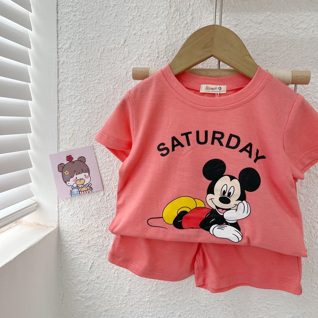 {GIÁ HỦY DIỆT} Bộ hè thun cotton bé trai bé gái trẻ em hình mickey