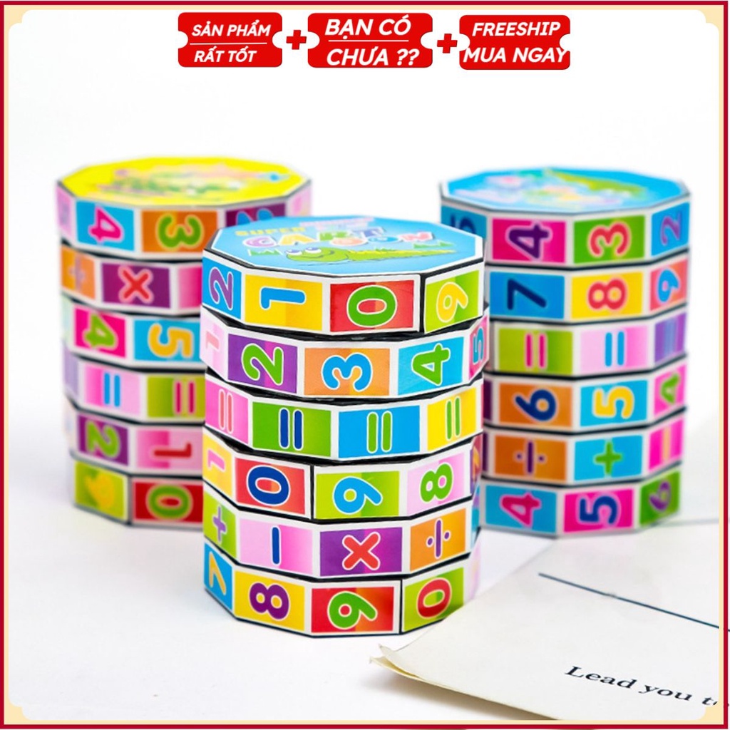 Rubik TOÁN HỌC Xoay 6 Tầng Cho Bé Luyện Trí Nhớ, Làm Quen Phép Cộng Trừ Nhân Chia BMBE1244