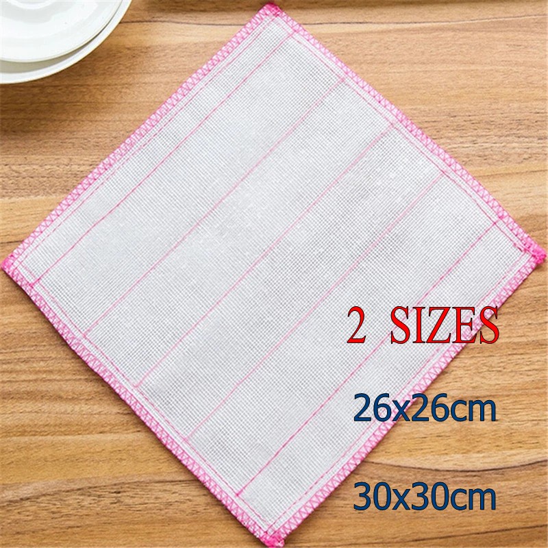 Khăn / Khăn Lau Chén Dĩa Sợi Cotton / Sợi Nhỏ Hình Vuông Thấm Hút Chống Dầu Mỡ Đa Năng Cho Nhà Bếp