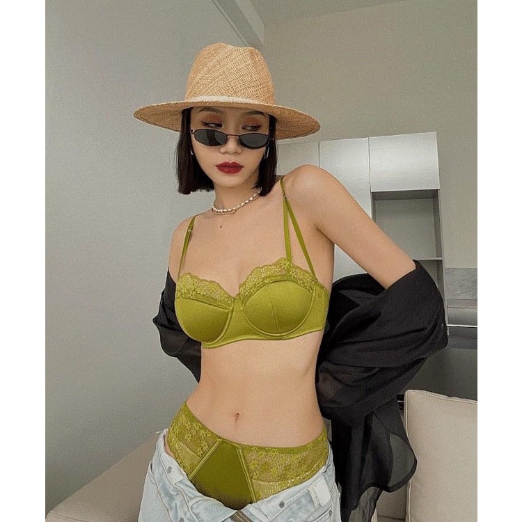 Bộ lót nữ Embra satin không mút đệm mỏng có gọng ren sexy cao cấp, lót mỏng nhẹ thoáng mát nâng ngực tự nhiên EBB65