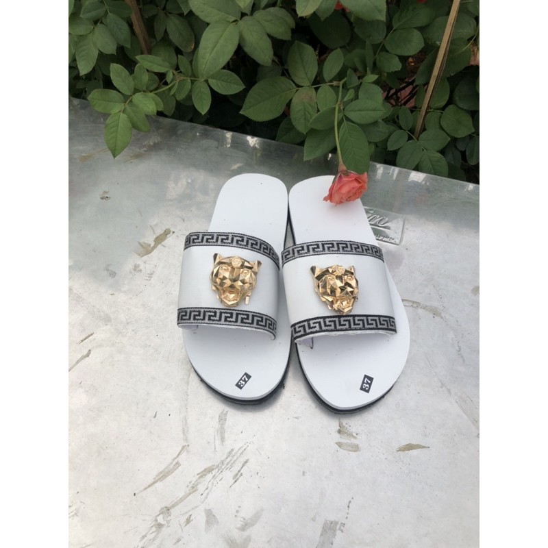 Sandal dongnai dép quai ngang nam và nữ ( đế trắng quai trắng phối dù ) size từ 35 nữ đến 43 nam