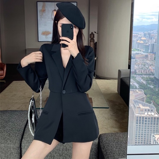 Áo Vest / Blazer đen khoét eo sexy cá tính