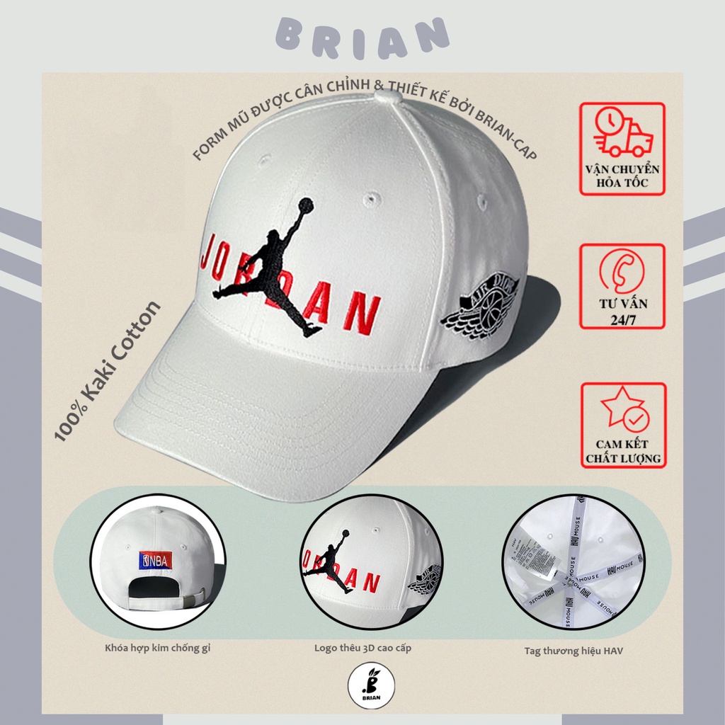 Mũ JORDAN trắng lưỡi trai, nón JORDAN trắng logo đen, hàng thiết kế xuất khẩu,dành cho mọi lứa tuổi cả nam và nữ.