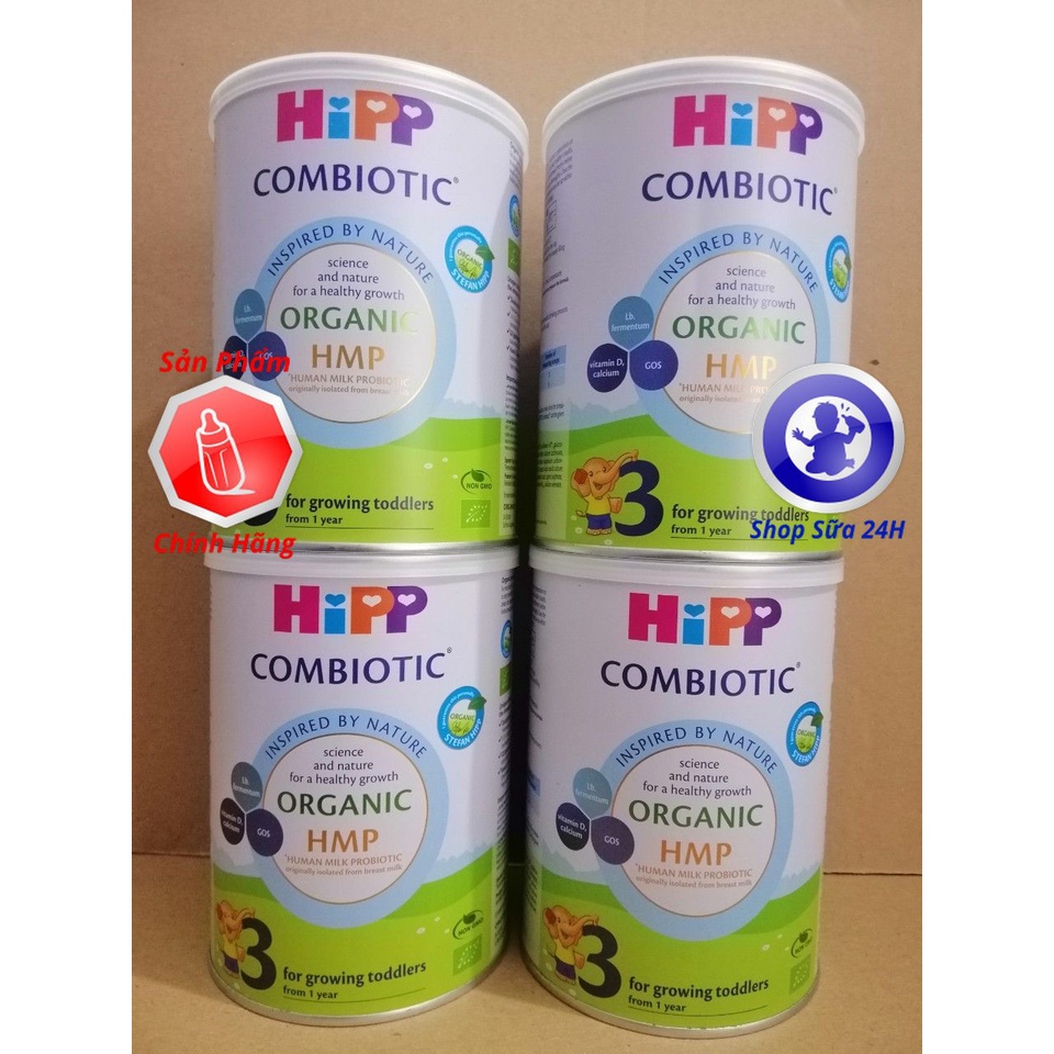 Combo 4 Lon 350g Sữa HiPP ORGANIC COMBIOTIC SỐ 1, SỐ 2, SỐ 3