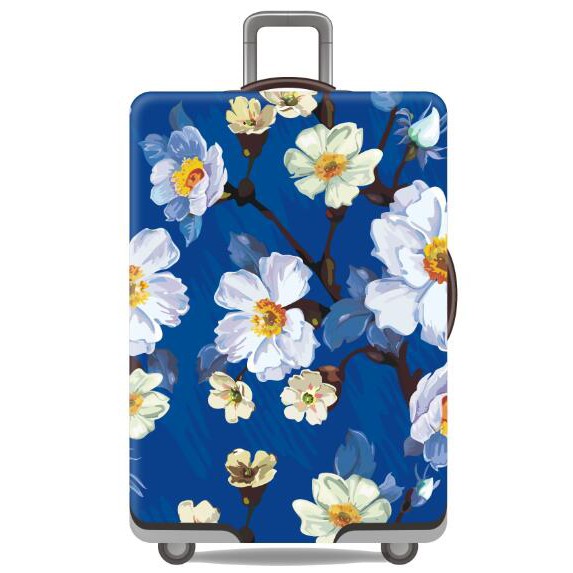Vỏ bọc vali họa tiết hoa mận(Not include suitcase)