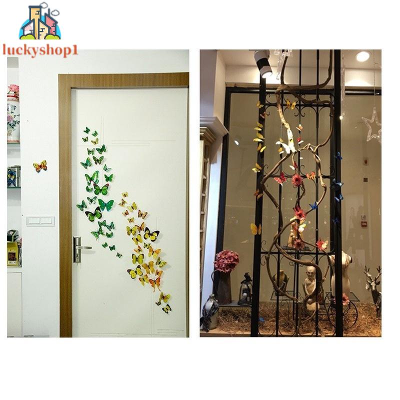 12 Bươm Bướm Dán Tường 3D Bằng Nhựa PVC Nhiều Màu Sắc Để Lựa Chọn Cho Phòng Trẻ Em #An#44635#D526c5