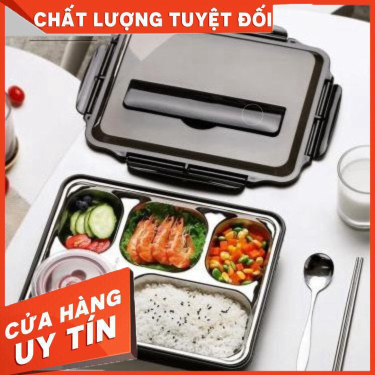 [HOT] HỘP CƠM VĂN PHÒNG INOX 5 NGĂN KÈM BỘ ĐỒ ĂN CAO CẤP (HÀNG CHUẨN GIÁ ĐẸP)