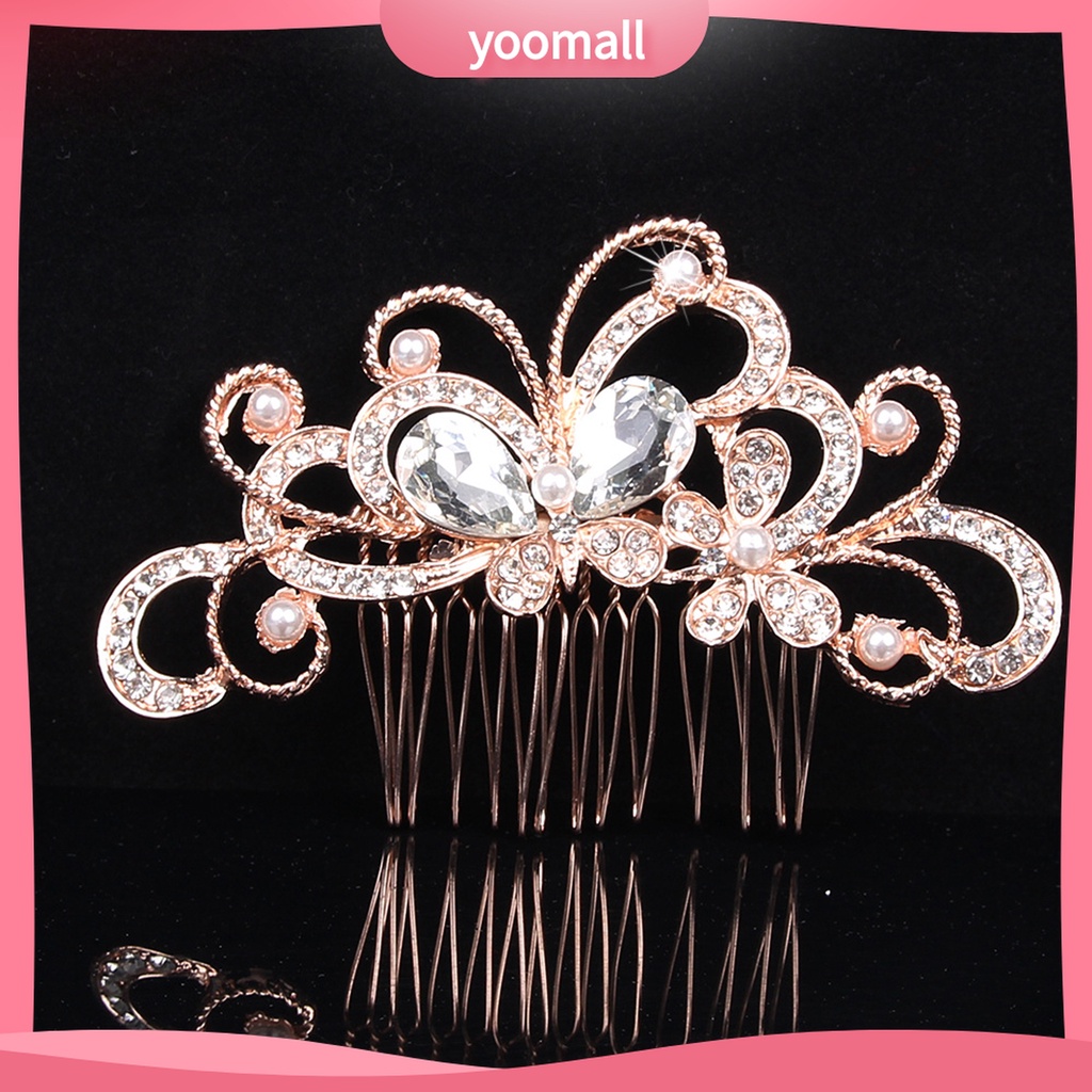 Yomall♡ Lược Cài Tóc Đính Ngọc Trai Giả Thiết Kế Đơn Giản Thời Trang