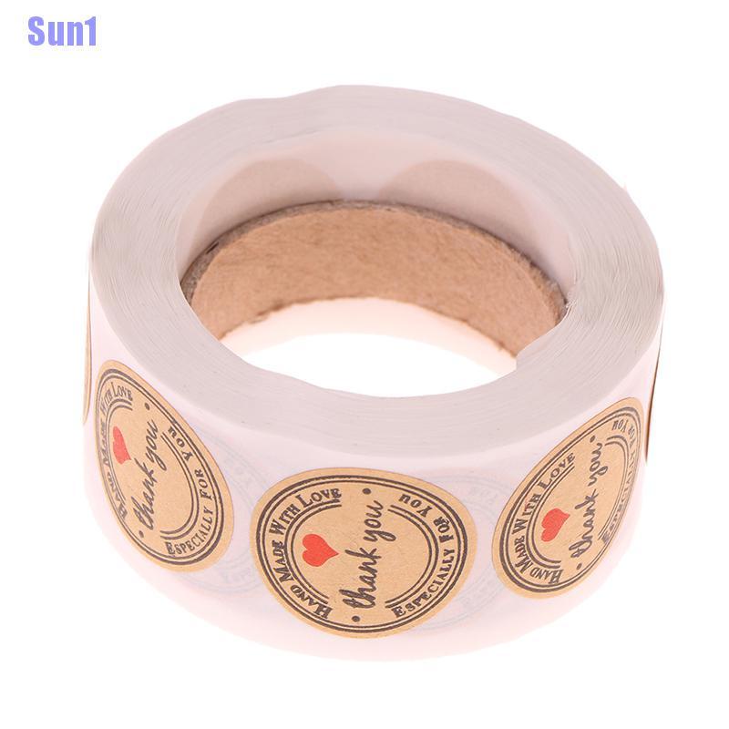 Set 500 Miếng Dán Chữ Thank You Màu Đỏ Dùng Làm Quà Tặng