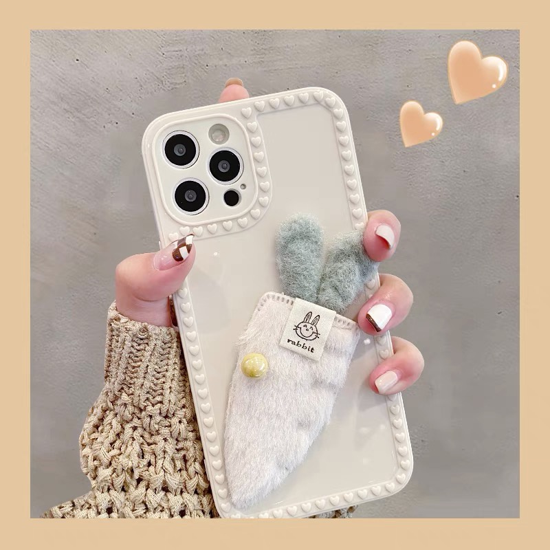 Ốp điện thoại TPU mềm gắn hình cà rốt đáng yêu thích hợp cho iPhone 7 8 plus X XS XR XS MAX 11 12 13 pro pro max