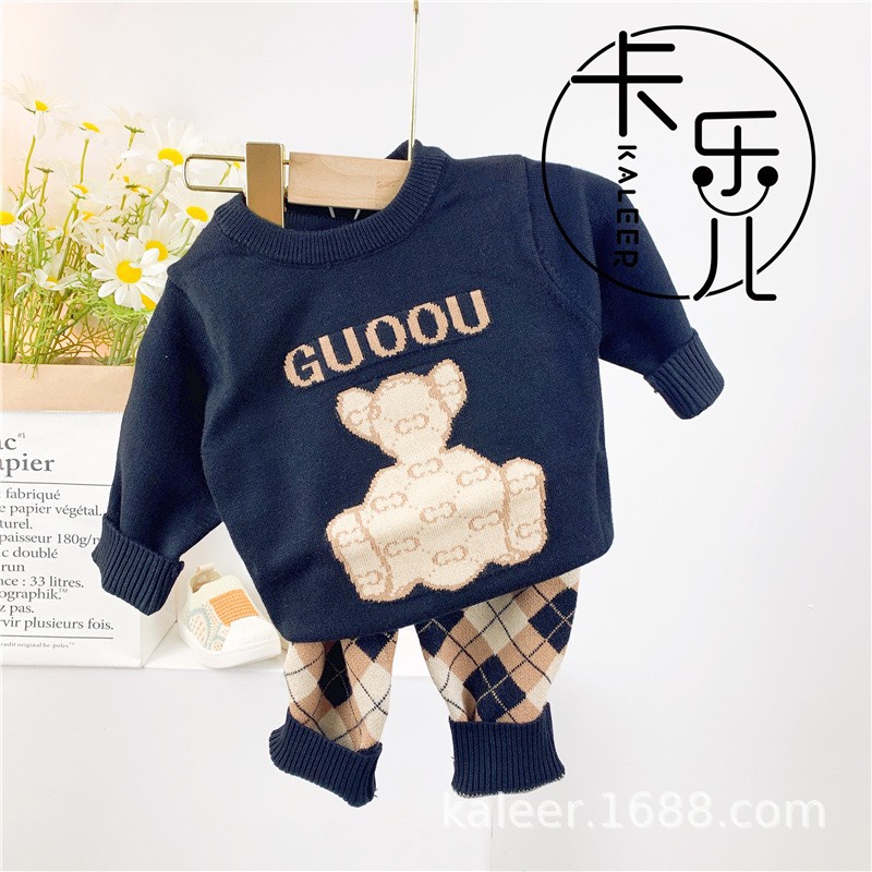 Bộ Len Gấu Cho Bé Trai , Bé Gái size 66-90, Quần Áo Trẻ Em Sơ Sinh