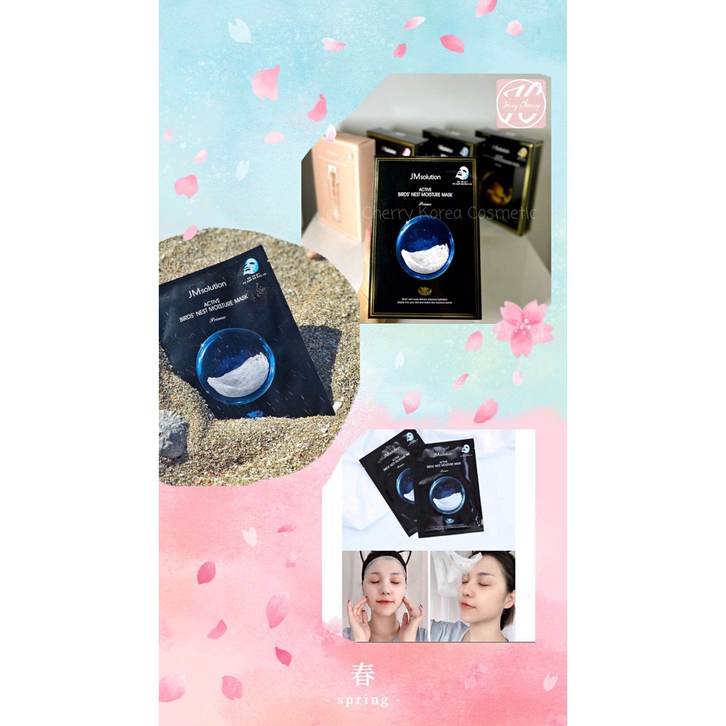 Combo 5 Mặt Nạ Tổ Yến Dưỡng Ẩm, Phục Hồi Da JM solution Active Birds' Nest Moisture Mask 30ml x 5