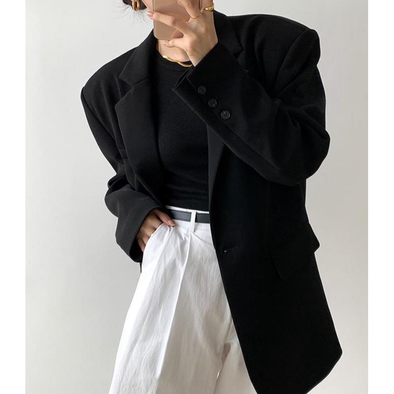 ◇✔☃Áo khoác vest nữ màu đen thời trang xuân thu