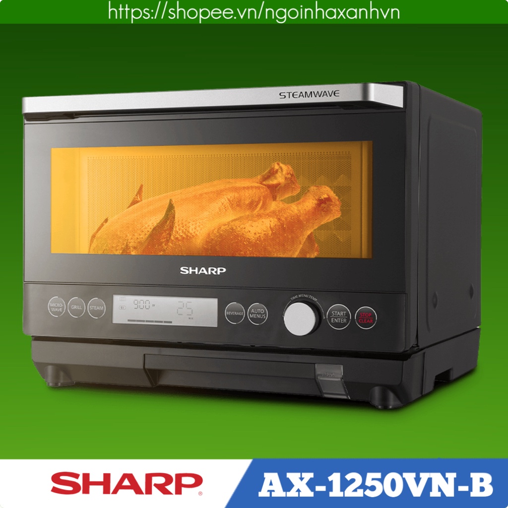 AX-1250VN-B | Lò vi sóng Sharp hơi nước siêu nhiệt Steamwave (Dung tích 25 lít, Công nghệ J-Tech inverter, Chính hãng)