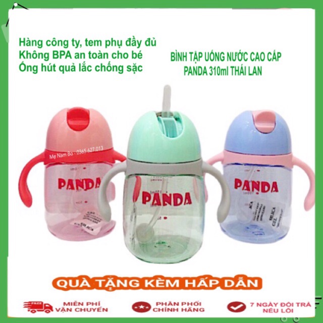 [ CAO CẤP ] Bình Tập Uống Nước Cao Cấp 310ml PANDA ❣️ Nhập Khẩu Thái Lan❣️ Cho bé từ 6m trở lên