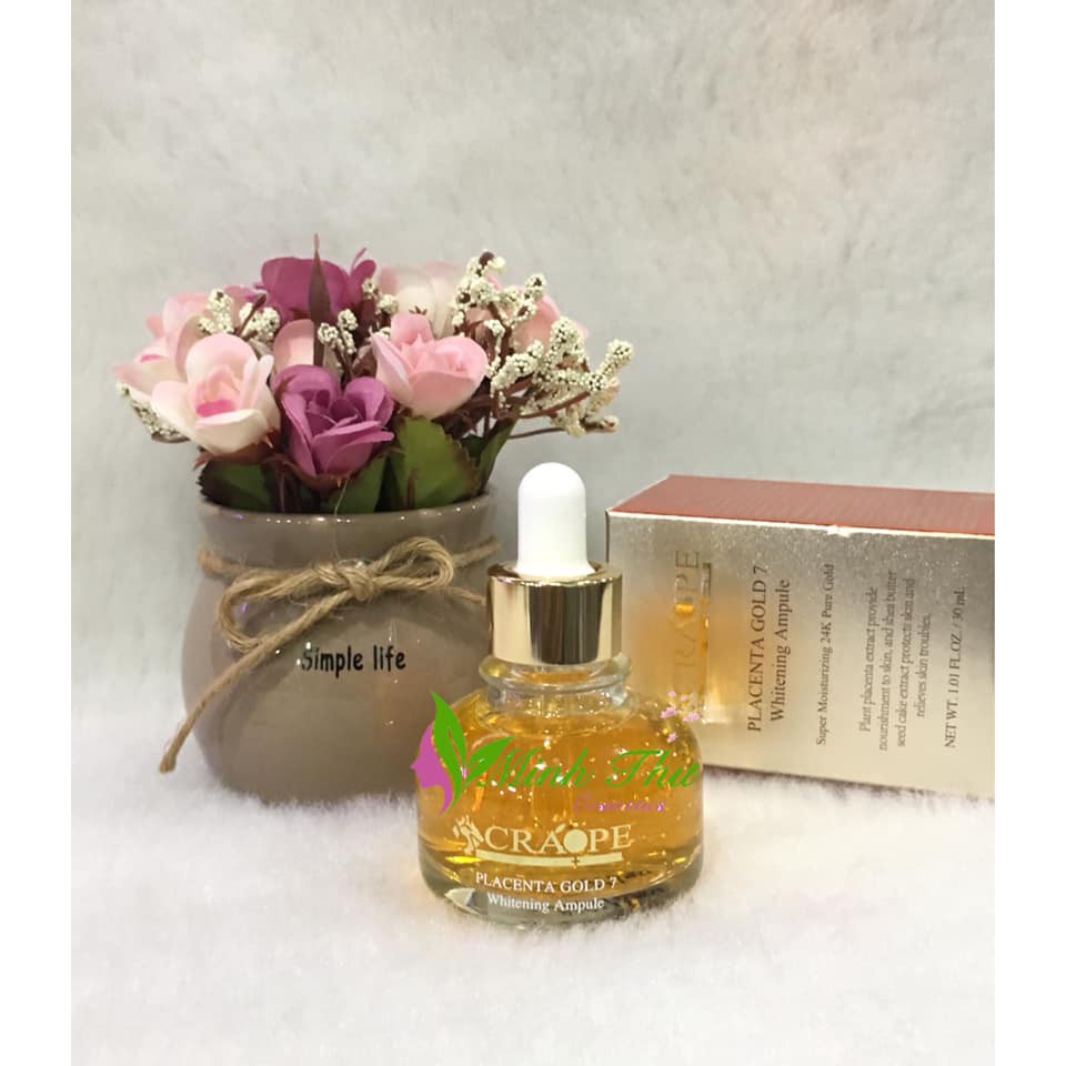 Serum CRAOPE PLACENTA GOLD dưỡng da chiết xuất từ vàng &amp; nhau thai