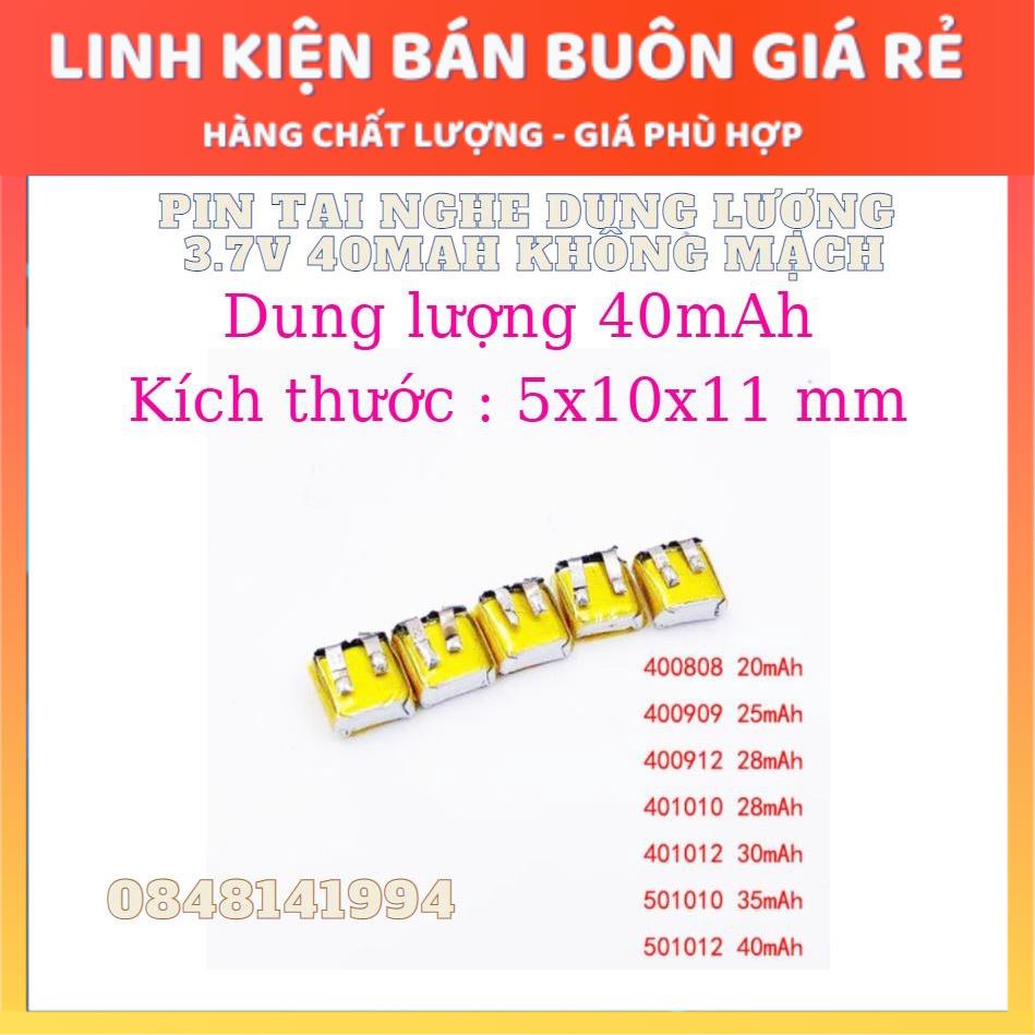 Pin Li-Po Lithium 3.7V Dung Lương Từ 40-1600mAh dành cho Tai nghe - Loa - Camera hành trình