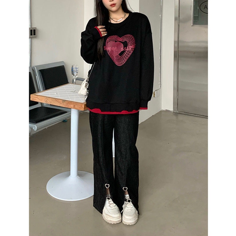 Quần Jean Đen Xẻ Tà Hình Trái Tim Thời Trang Mùa Hè Cho Nữ