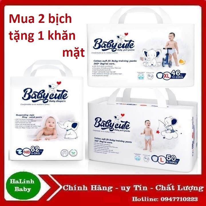 Bỉm Quần/Dán Baby Cute size (NB82-S72-M60-M52-M52-L50-XL46-XXL44).