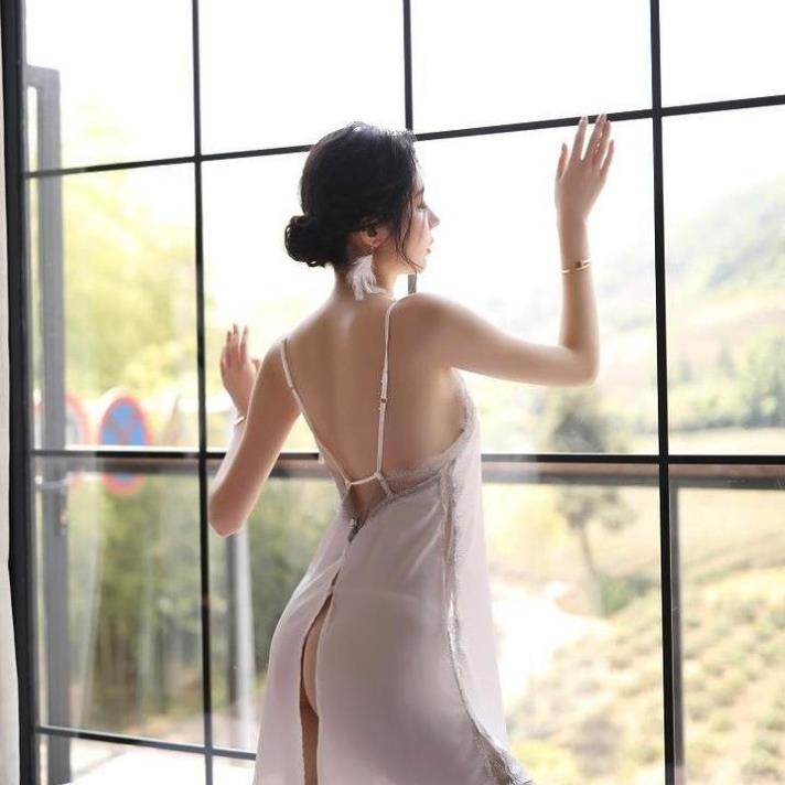 [HÀNG CAO CẤP] Váy ngủ lụa sexy xẻ sau lưng siêu gợi cảm với màu trắng tinh khôi Ly Ly Shop | BigBuy360 - bigbuy360.vn