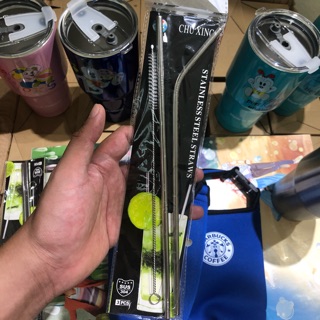 BỘ 3 ỐNG HÚT CONG + THẲNG + CỌ RỬA INOX 304