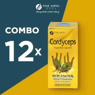 Combo 12 Hộp Viên uống Đông trùng hạ thảo Nhật Bản Tăng Cường Sức Khỏe- Fine Japan Cordyceps